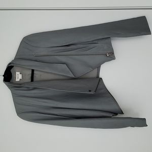 Helmut Lang grey leather moto jacket